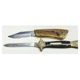 Two Decorative Folding and Fixed Blade Knives, Inc