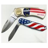 Two Pocket Knives Featuring North Carolina and Ame