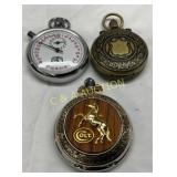 Three Pocket Watches Featuring Colt and Olympus De