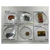 6 Tobacco Tags Featuring Various Brands and Design