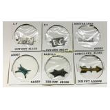 Six Tobacco Tags, Various Brands and Designs