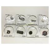 Eight Embossed and Die-Cut Tobacco Tags with Manuf