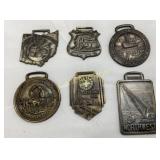 Six Commemorative Metal Badges With Regional and E