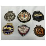 Six Assorted Vintage Watch Fobs with Advertising M