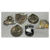 Six Metal Forklift-Themed Watch Fobs