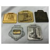 Five Metal Watch Fobs Featuring Forklift and Machi