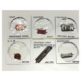 Six Vintage Tobacco Advertising Tags in Display Ho