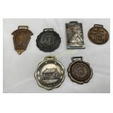 Six Souvenir Medallions from U.S. Historic and Tou