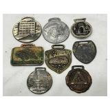 Eight Commemorative Metal Fobs with Various Design