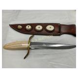 J Sorrell Fixed-Blade Knife With Polished Brass Gu
