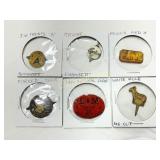 Six Vintage Tobacco Tags in Assorted Designs, Incl