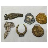 6 Metal Watch Fobs with Equestrian and Thematic De