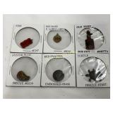 6 Assorted Vintage Tobacco Tags in Protective Card