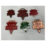 Six E.C. Simmons Keen Kutter Metal Tool Tags