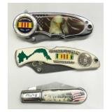 Three Commemorative Folding Knives Honoring Vietna