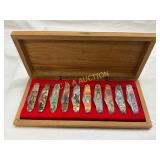 Novelty Cutlery Collectors Case with Ten Pocket Kn