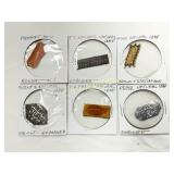 Six Vintage Tobacco Tags with Embossed and Die-Cut
