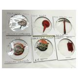 Six Tobacco Tags Featuring Embossed and Die-Cut De