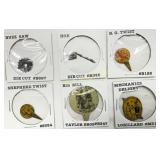 Six Vintage Tobacco Tags with Die-Cut and Printed