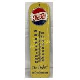 Emb. Pepsi-Cola Metal Thermometer, 7in x 27in