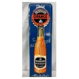 Emb. Mission Orange Tin Tacker Sign w/Bottle Desig