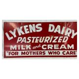 Lykens Dairy SS Metal Sign, 30in x 14in