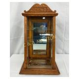Zeno Oak Store Display Case with Glass Shelves and