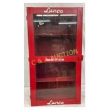Early Lance Red Metal Honor System Cabinet with Gl