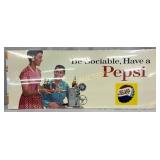 Pepsi Advertising Paper Sign, 28 x 11 Inches