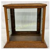 Oak and Glass Display Case with Hinged Door, 16in