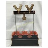 Early Bulls Eye Game with Metal Roosters and Woode
