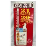 Emb. Chesterfield Metal Thermometer Sign w/ Pack D