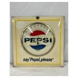 Early Pepsi-Cola Metal Thermometer with Cardboard