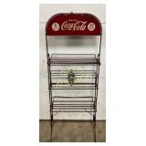 Coca-Cola Wire Rack With Advertising Sign, 18in x