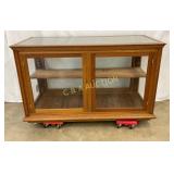 Double-Sided Oak Display Case with Glass Panels, 5