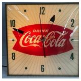 Coca-Cola Fishtail Clock , 16 inces