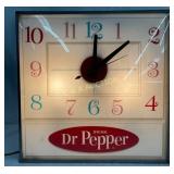Dr Pepper Square Clock, 15in