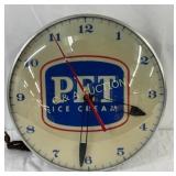 PET Ice Cream Advertising Wall Clock with 14-Inch