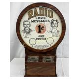Early Radio Love Messages and Photos Wooden Coin