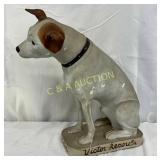 Victor Nipper Chalkware Store Display Dog, 8 x 13s
