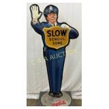 1956 Coca-Cola Die Cut Police Crossing Sign with C