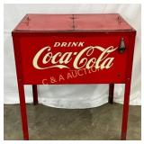 Early Coca-Cola Metal Ice Box with Embossed Sides