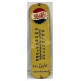 Emb. Pepsi-Cola Thermometer w/ Cap Graphic, 7 x 27