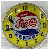 Pepsi-Cola Advertising Clock, 15 inches