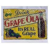 Grape Ola Embossed Tin Tacker Sign, 27×19 Inches