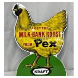 Embossed Metal Advertising Sign for Milk-Bank Boo