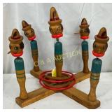 Early Wooden Ring Toss Game , 14in x 12in