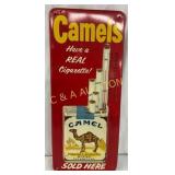 Emb. Camel Cigarettes Metal Thermometer Sign, 6 x