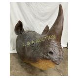 Oversized Rhino Head Statue, Plastic, 50in x 30in