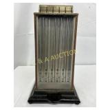 Early Metal Coin Holder with Glass Panels, 6in x 1